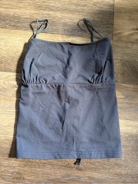 Edikted Charcoal Spaghetti Strap Open Back Tank